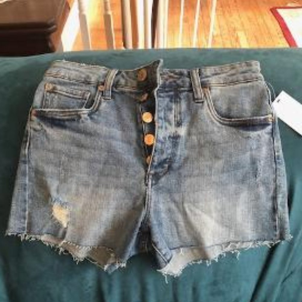 NWT Kate high rise, denim front button close 27